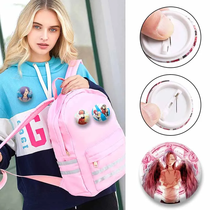The Devil Is A Part-Timer Anime Badge Cartoon Manga Icons Enamel Pins Sadao Maou Emi Round Brooch Clothes Bag Decor Jewelry Gift