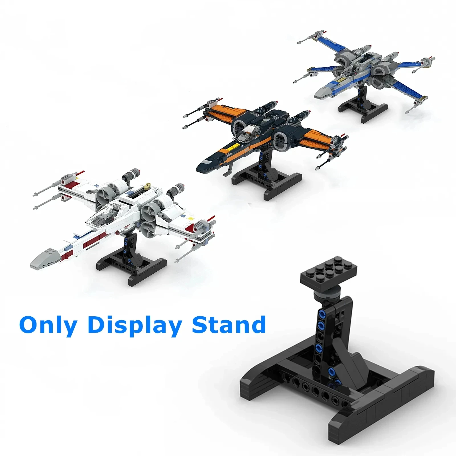 MOC Building Blocks Space Wars W-ing TIE Fighter Display Stand For 75102 75212 75101 Assembly Collection DIY Kid Toys Gift