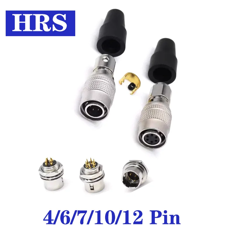 4Pin HR10A-7P-6S for Compatible with Guang Lai Aviation Plug Industrial Camera Connector 6/7/10/12Pin Self-locking Socket 2A 30V