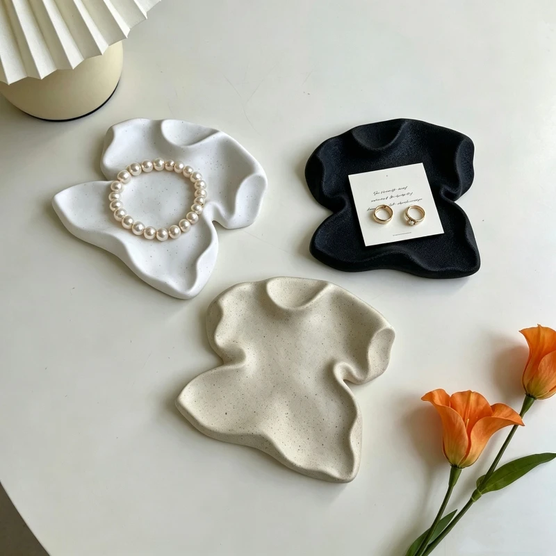 Ceramic Jewelry Tray Ring Earrings Organizer Display Stand Showcase Earring Necklace Jewelry Trays Storage Decoration Holder