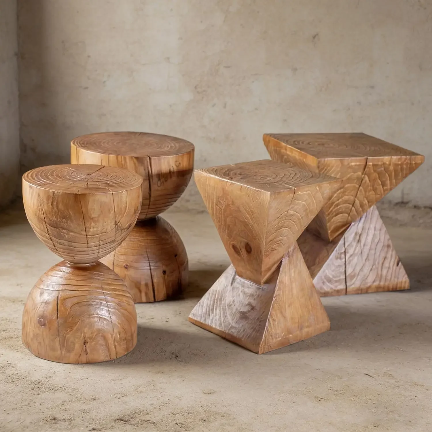 Solid wood dining table Personalized creative design Double restaurant Diningtable and chair combination Coffee shop Bar Log co