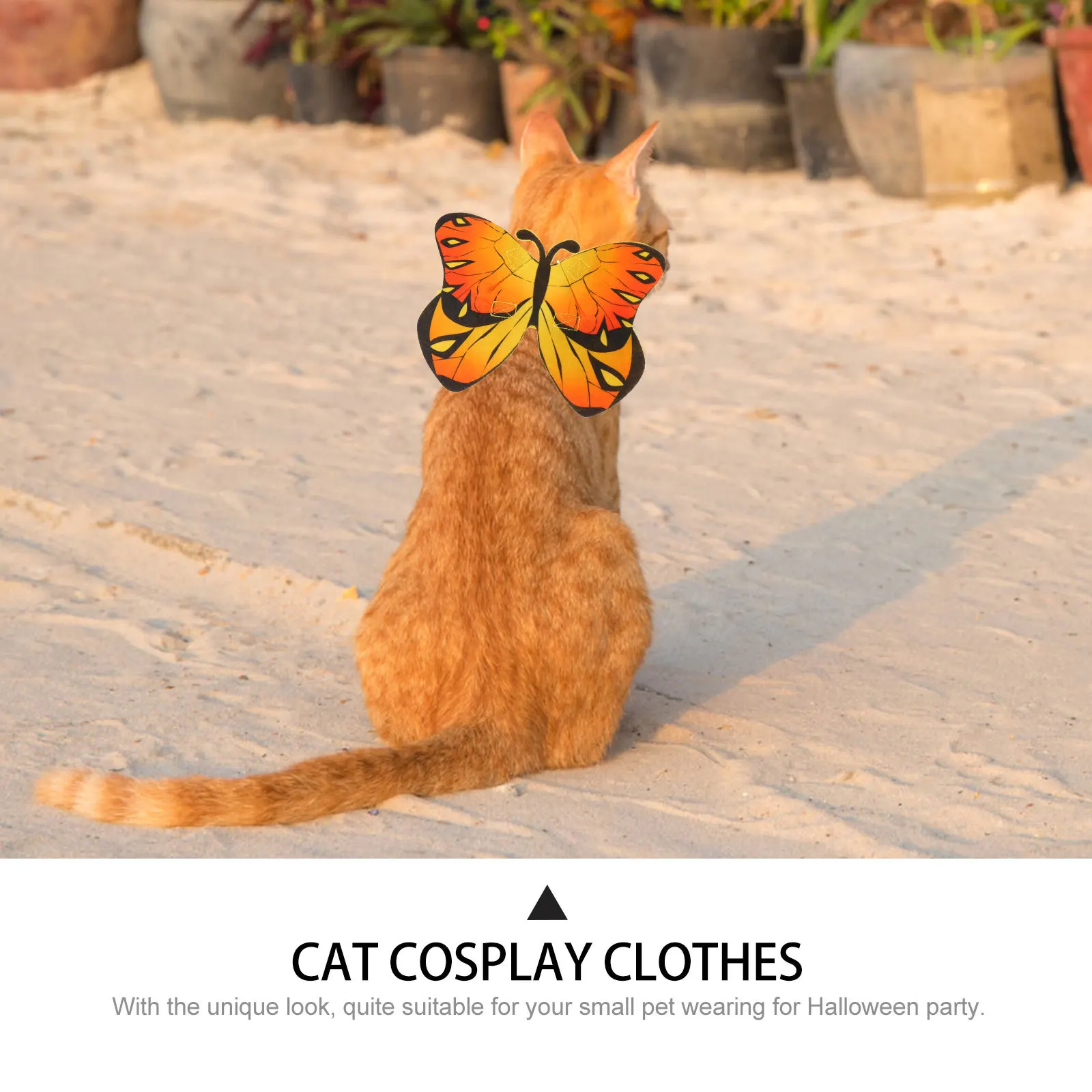 

Halloween Pet Cat Costume Butterfly Garment Soft Lightweight Breathable Halloween Party Clothes Cat Cosplay Clothes