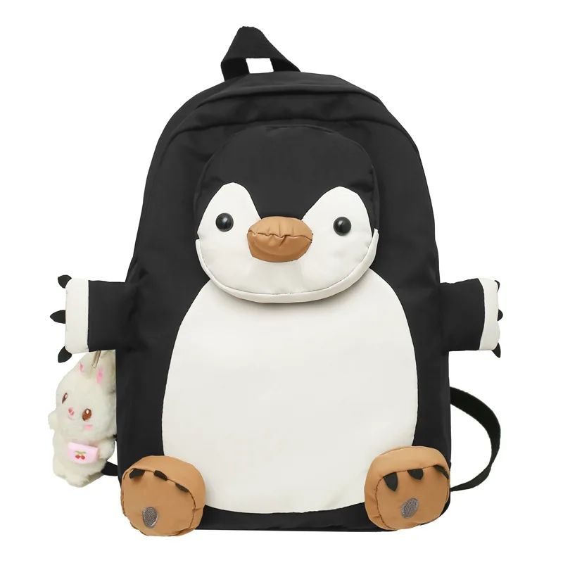 Women\'s Backpack Large Female Rucksack Backpacks for School Teenagers Girls 2024 Cute Cartoon Penguin Student Korean Bagpack