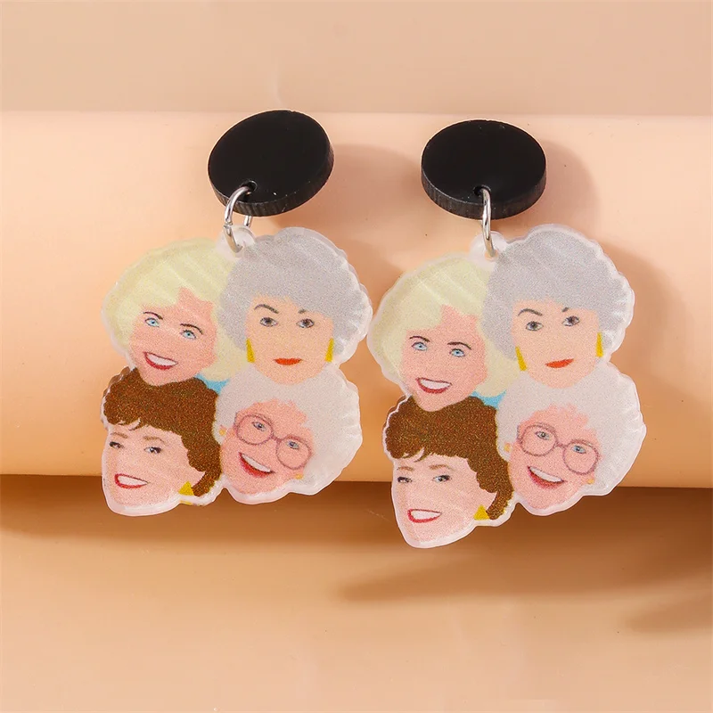 Aihua Neue Mode Acryl Beliebte Lustige Rauchen Oma Ohrringe für Frauen Persönlichkeit Ohrringe Täglichen Party Schmuck Geschenke – Detail 3