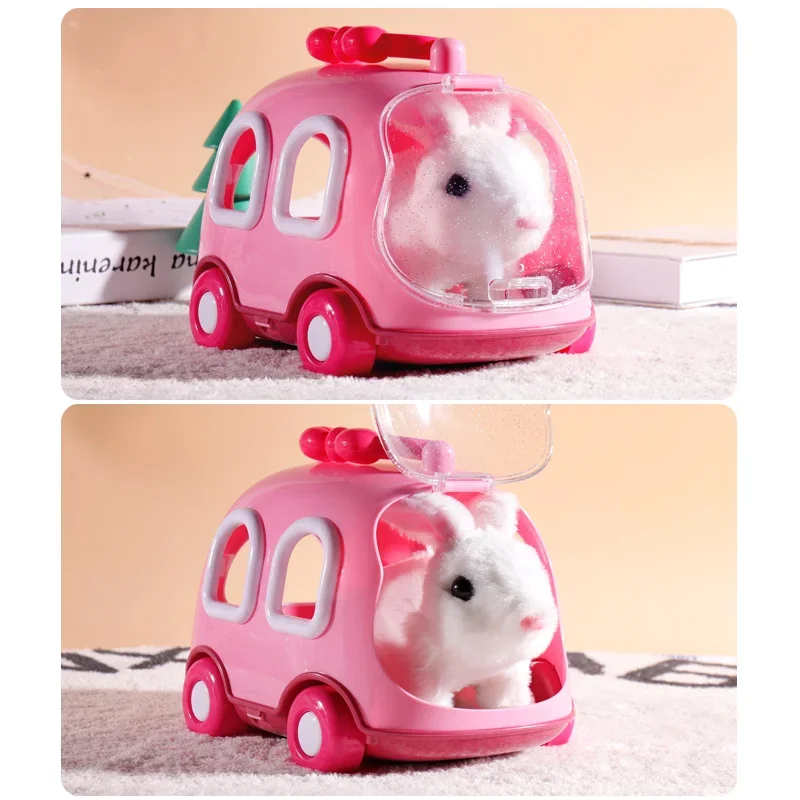 Bambini simulazione elettrica coniglietto peluche ragazza pet carino coniglio bianco bambola con suono animale fai da te cambia vestiti gioco per i bambini