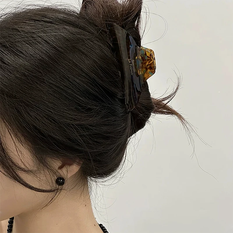 Große Haarklammer Clip Acetat Hai Clip Arc Geometrische Haarklammern Greifen Vintage Damen Haarschmuck – Detail 4