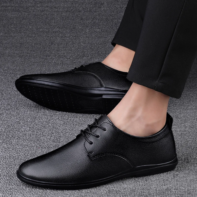 Fashionable men\'s leather shoesBusiness casual Casual Shoes For Men Flat Platform Walking Shoes Outdoor Footwear Loafers