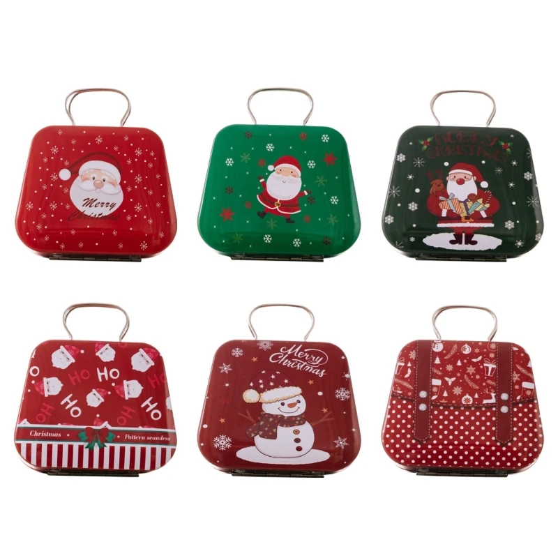 5Pieces Festival Iron Candy Storage Case for Christmas Celebration and Gifting