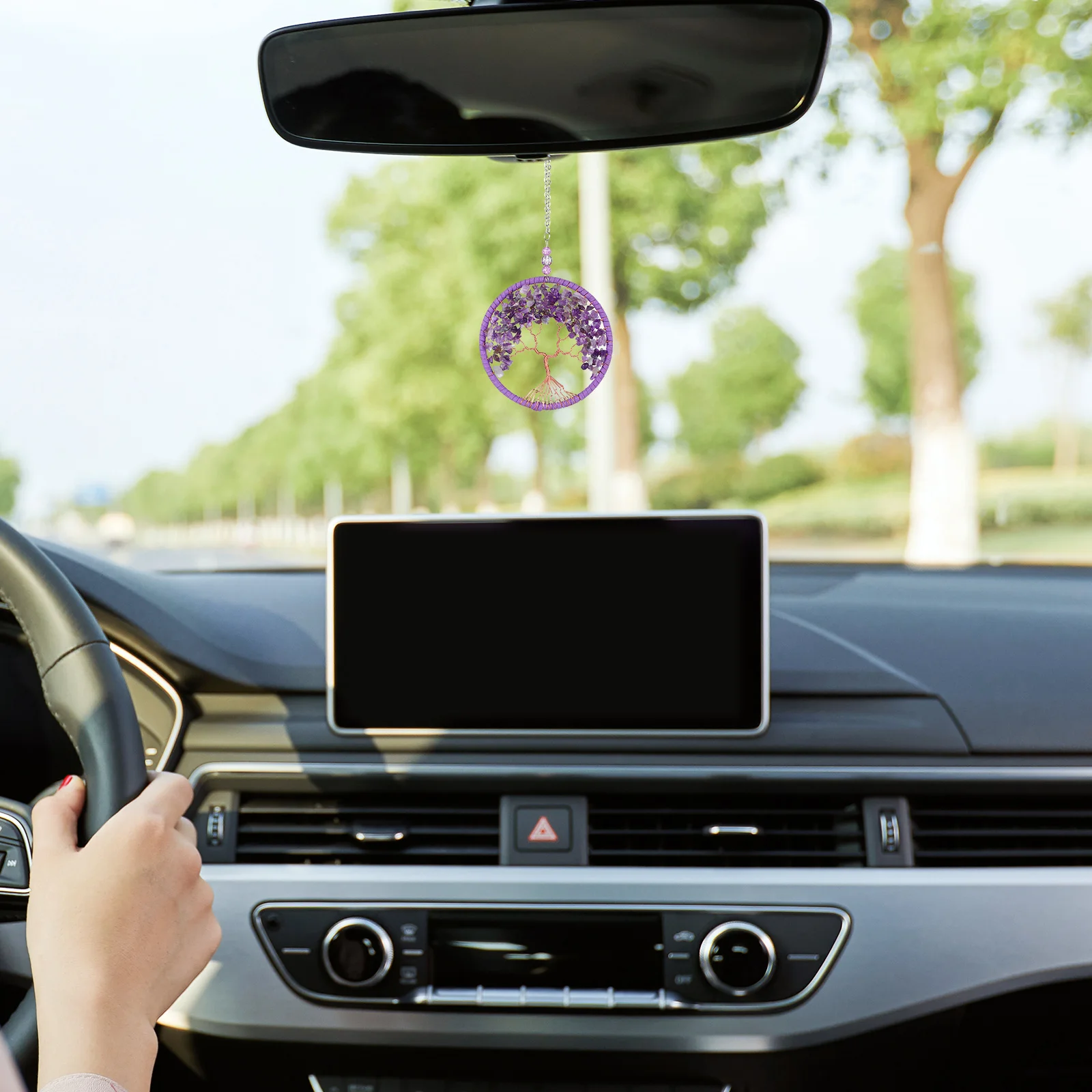 

Life Tree Hanging Pendant 11cm Purple Elegant Home Room Decor Class Material Simple Creative Style Fashionable