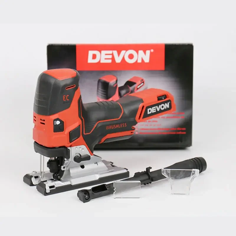 Devon 5831 Cordless Jig Saw Brushless 20v 800/3500T/min Multi-mode Cutting Speed and Angle Adjustable Universal Flex Battery