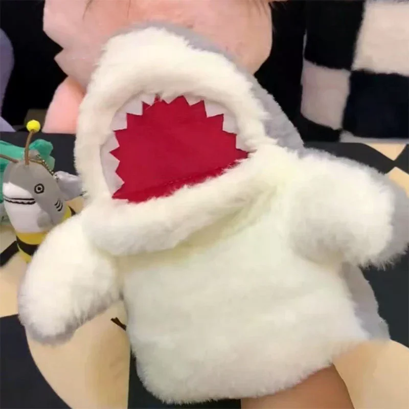 22cm Cute Little Shark Hand Puppet Gloves Plush Toys Animal Hand Puppet Shark Arm Open Mouth Glove Doll Kids Birthday Gifts