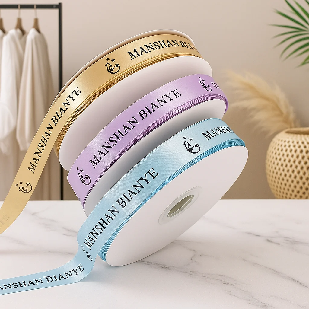 맞춤형 새틴 리본 - 웨딩, 생일 선물 및 공예 장식용 맞춤 인쇄 폴리에스터 원단