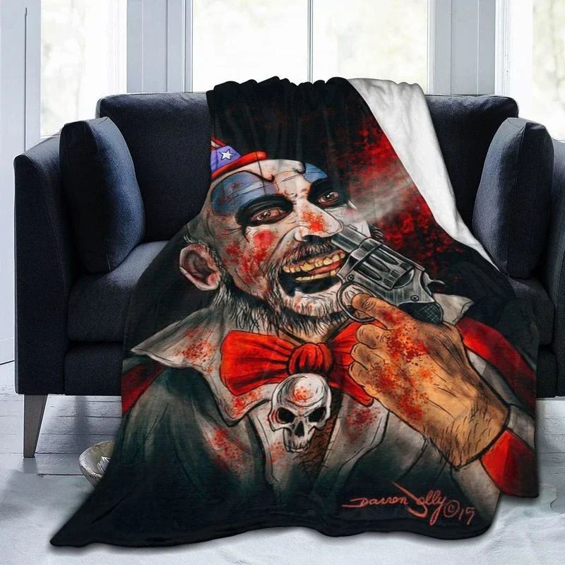 Horror Halloween House of 1000 Corpses Captain Spaulding Soft Plush Blanket, Flannel Blanket Throw Blanket for Living Bedroom