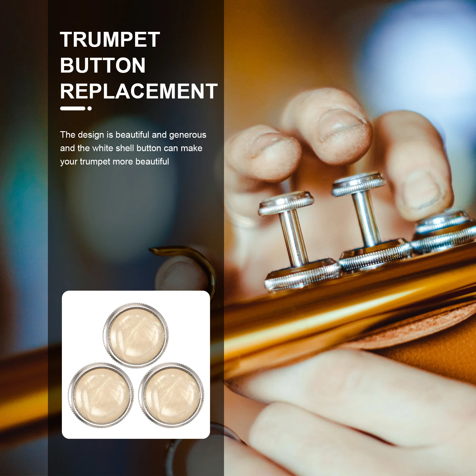 

3 Pcs Simple Number Key Cover Child Buttons Trumpet Parts Plastic Finger Replacement Repairing