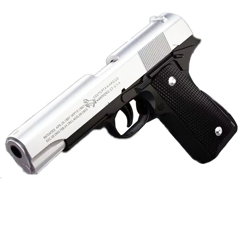 Black Automatic Colt 1911 Automatic Shell Soft Bullet Toy Gun Air Gun CS Shooting Weapon Boy Toy (continuous Firing) gift