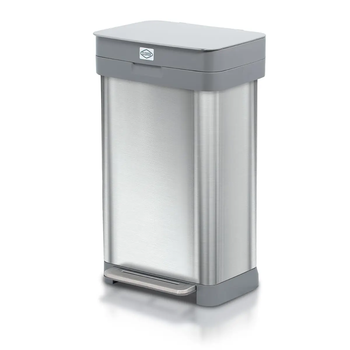 

13 Gallon Kitchen Trash Can with Wide Step Pedal, Stainless Steel Garbage Bin for Odor Protection and Easy Use