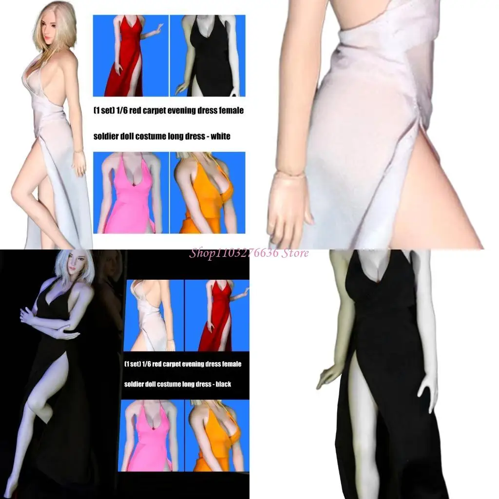 

R6FD Figure Doll Formal Gown 1/6 Female Doll Long Dress for Display Photography