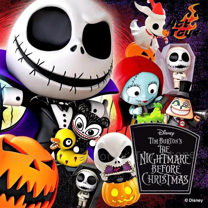 Genuine Hot Toys The Nightmare Before Christmas Toy Blind Box Jack Sally Cosbi Collectible Figures Doll Holiday Birthday Gifts