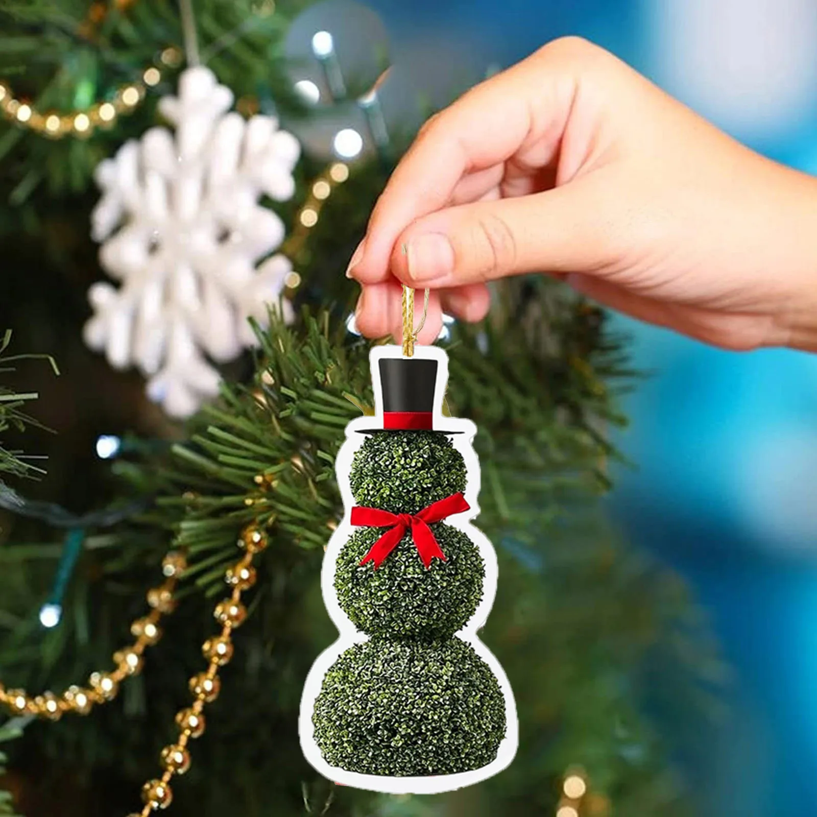 2d عيد الميلاد الحلي ثلج على شكل الاكريليك قلادة شجرة عيد الميلاد زخرفة ديكورات المنزل الحلي قلادة نافيداد #1