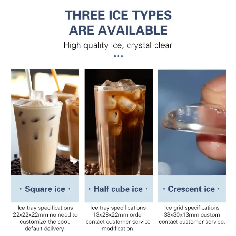 80kg 100kg 130kg Commercial  Ice Cube Making Machine Ice Maker