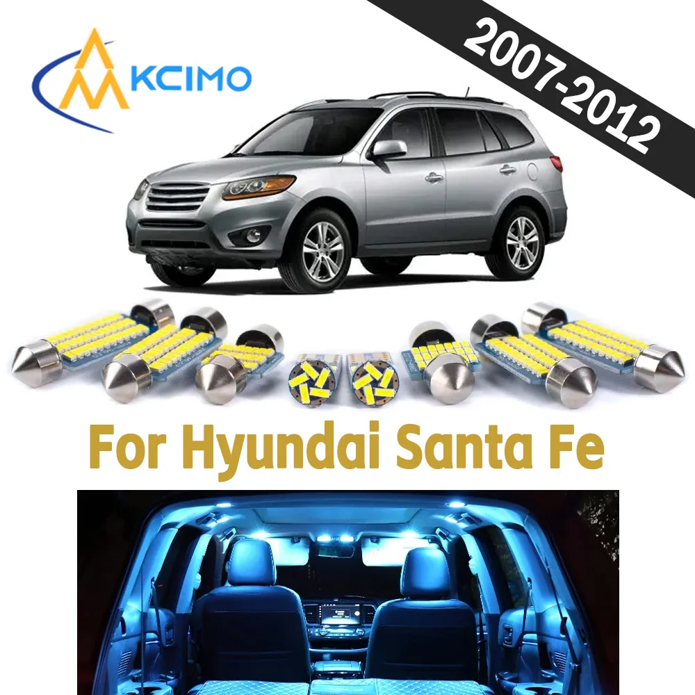 

Durable Auto Interior LED Light Kit For Hyundai Santa Fe 2007-2012 CANBUS Bright Wear Resistant Vehicle Indoor Lighting Bulbs
