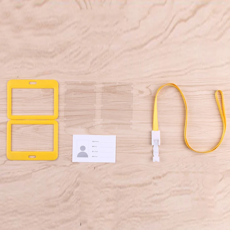 Certificate Card Sleeve Horizontal Card Sleeve Work Card Lanyard Card Sleeve Solid Color Card Sleeve Portable Sturdy Classic