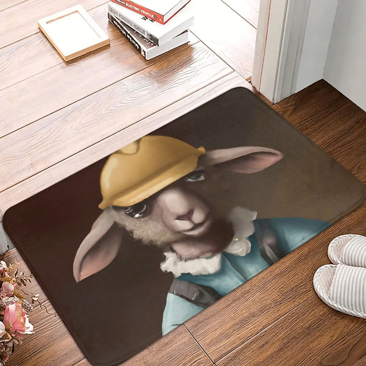 Animal Anti-Slip Doormat Living Room Mat Sheep Miner Floor Carpet Entrance Door Rug Indoor Decor