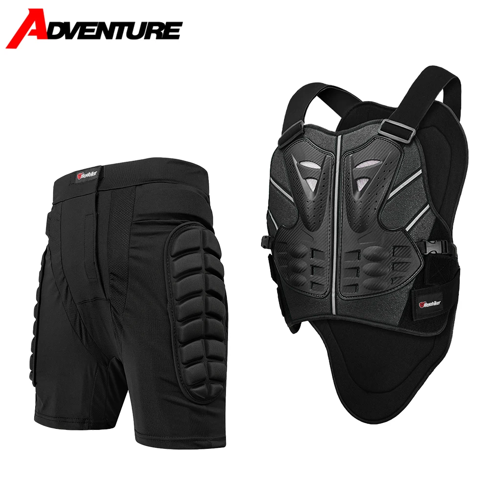 في الهواء الطلق التزلج درع دراجة نارية درع مكافحة السقوط ومضادة للتصادم فارس سترة سترة درع السراويل على الطرق الوعرة واقية درع #1