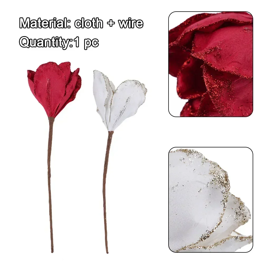 Artificial Flower Christmas Flowers Three-layer 1pc Beautiful For Decoration Christmas Trees Rattan Decorations