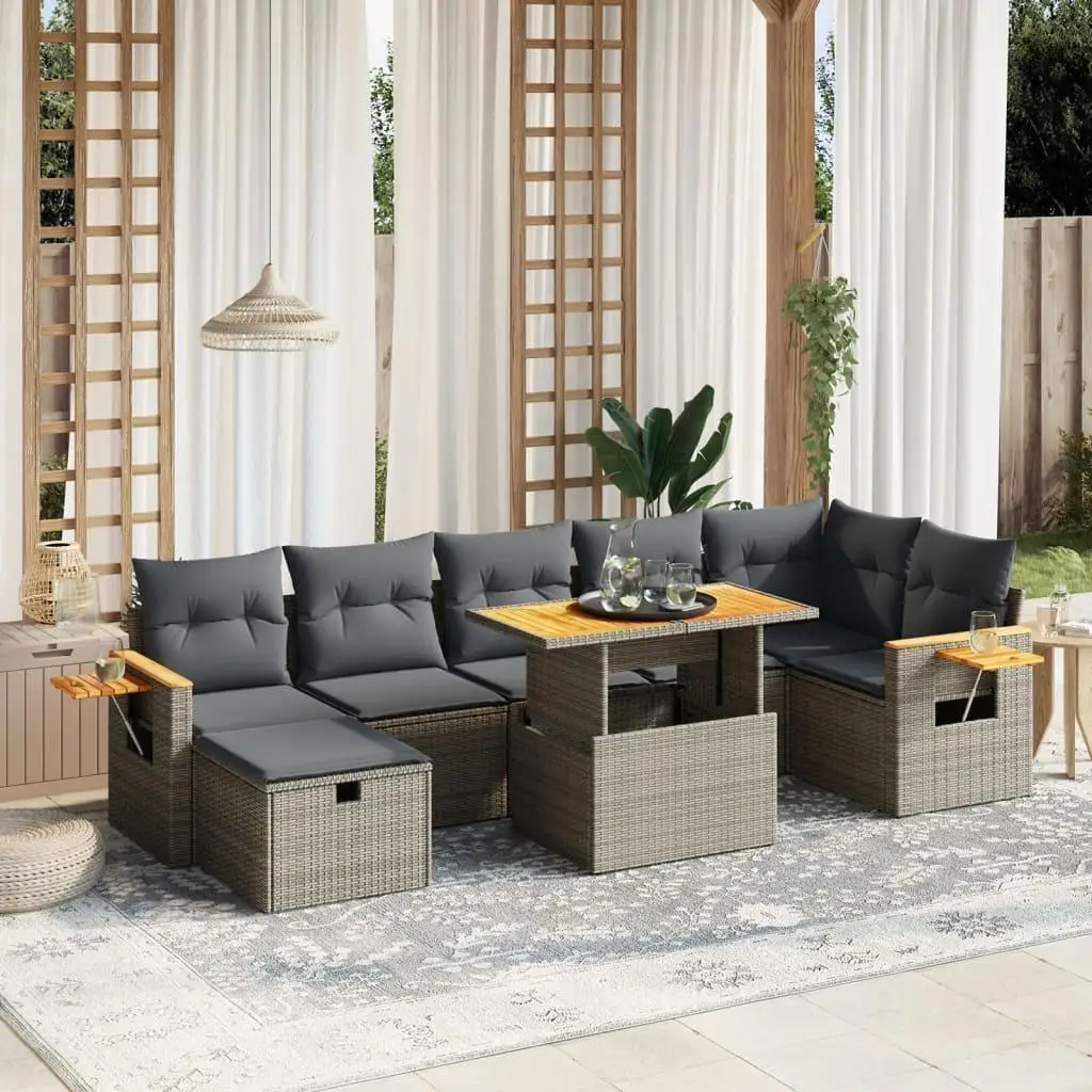 

Cozy Garden Sofa Set Grey Outdoor Furniture for Patio Balcony Living Room Relaxation