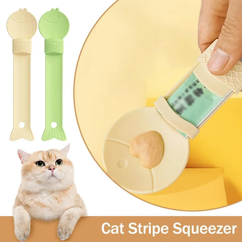 Cat Treat Dispenser Spoon Feeder, Plastic Squeeze Spoon Feeding Tool for Cats, Safe and Durable Cat Snack Squeeze Feeder Spoon,