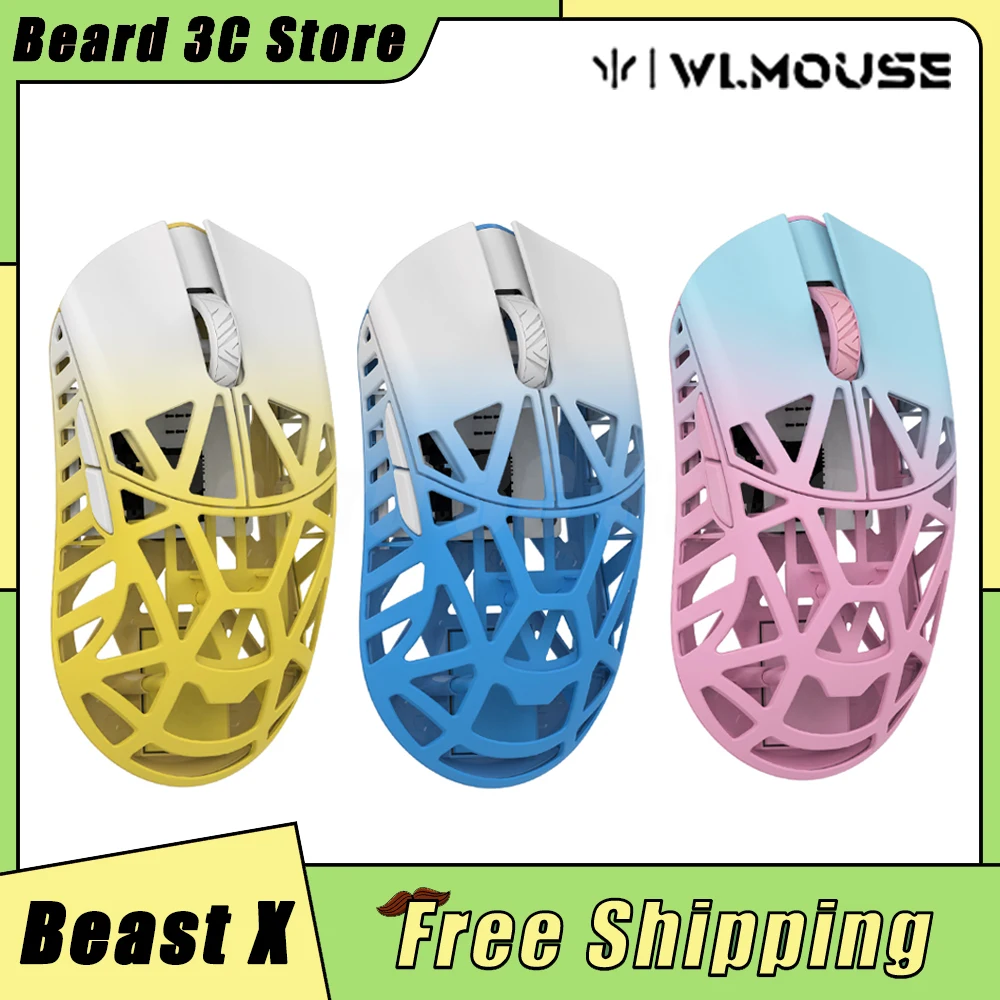 Wanling WLmouse Beast X Wireless Mouse Magnesium Alloy Two Mode PAW3395 Sensor Nordic 52840 Chip FPS Customized Gaming Mouse