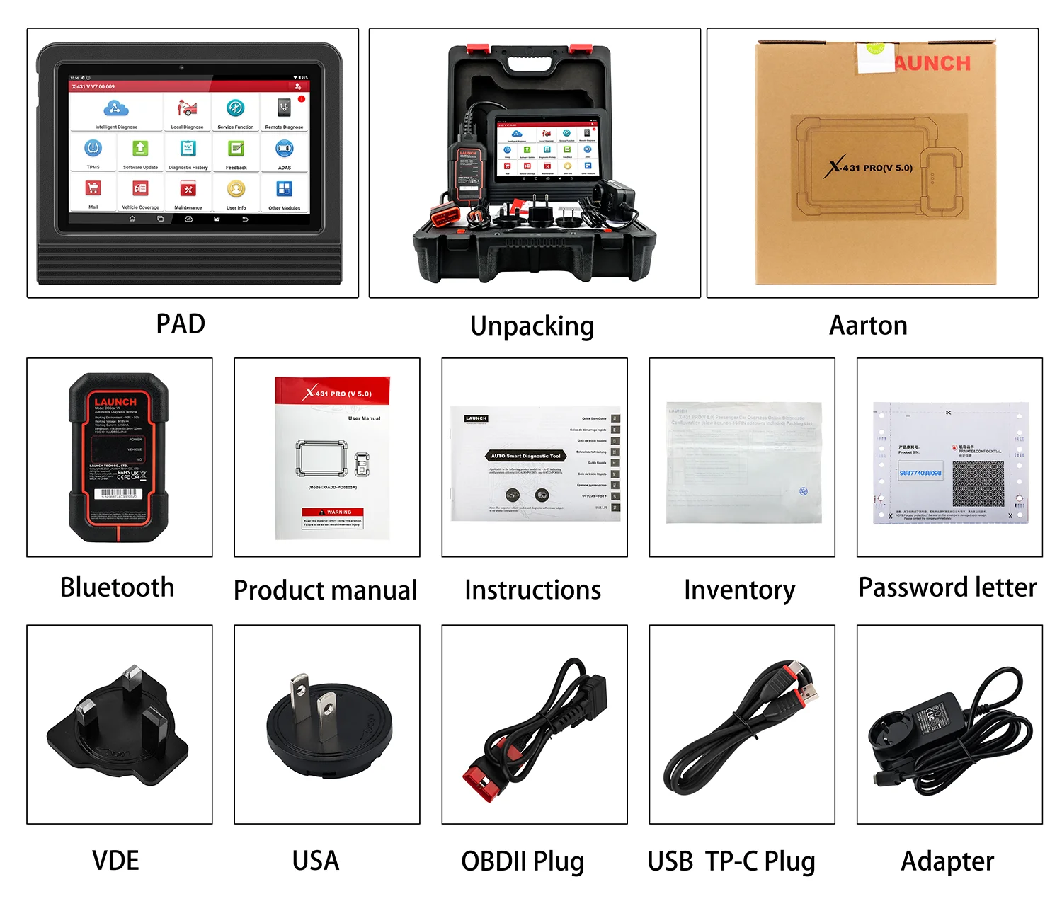 2026 New  X-431 PRO V5.0 Automotive OBD OBD2 Diagnostic Machine Scanner Auto Car Diagnostic Tool for EU UK Version view 5