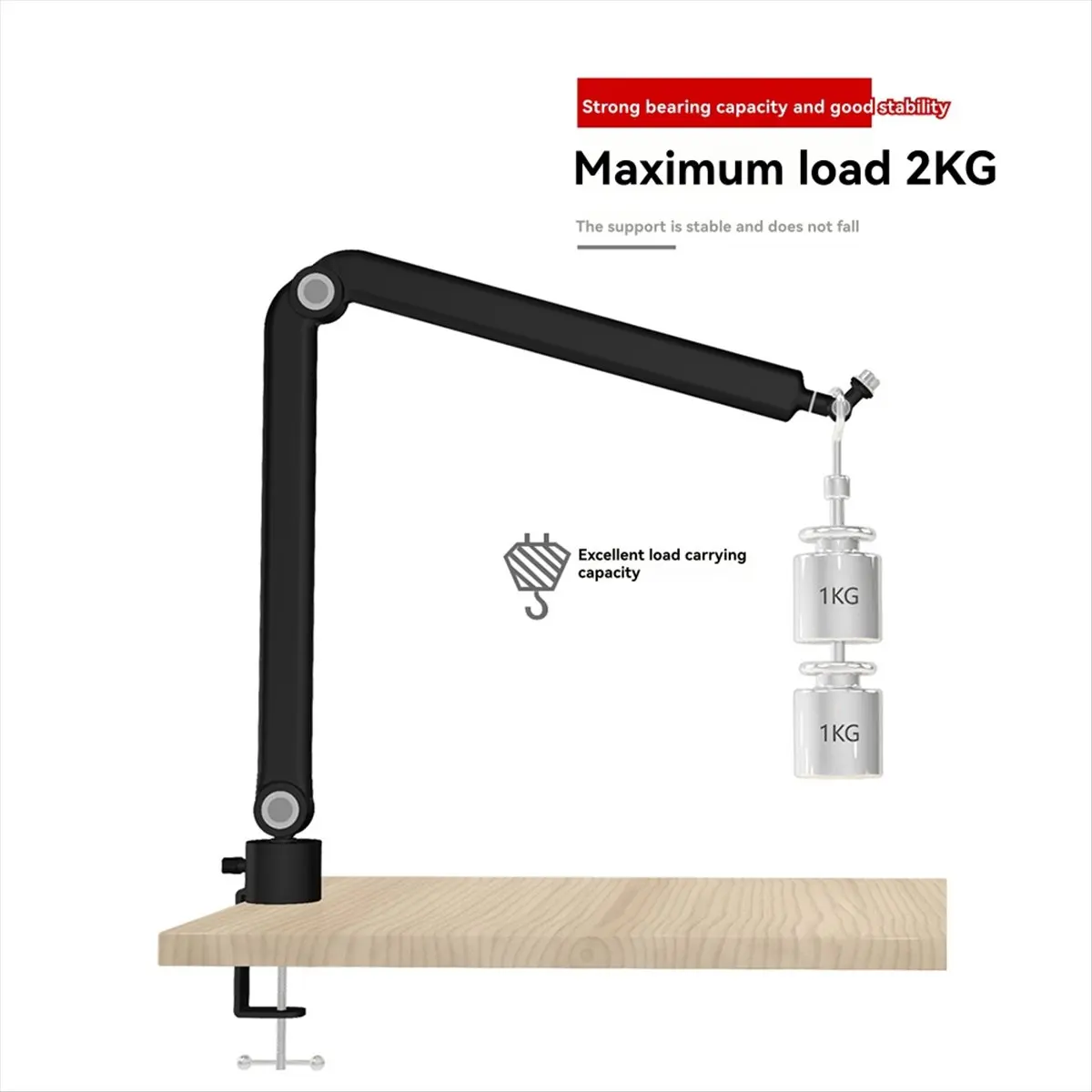 (A26M) Soporte de micrófono ajustable con brazo articulado para micrófono HyperX QuadCast, micrófono condensador USB, brazo de suspensión resistente