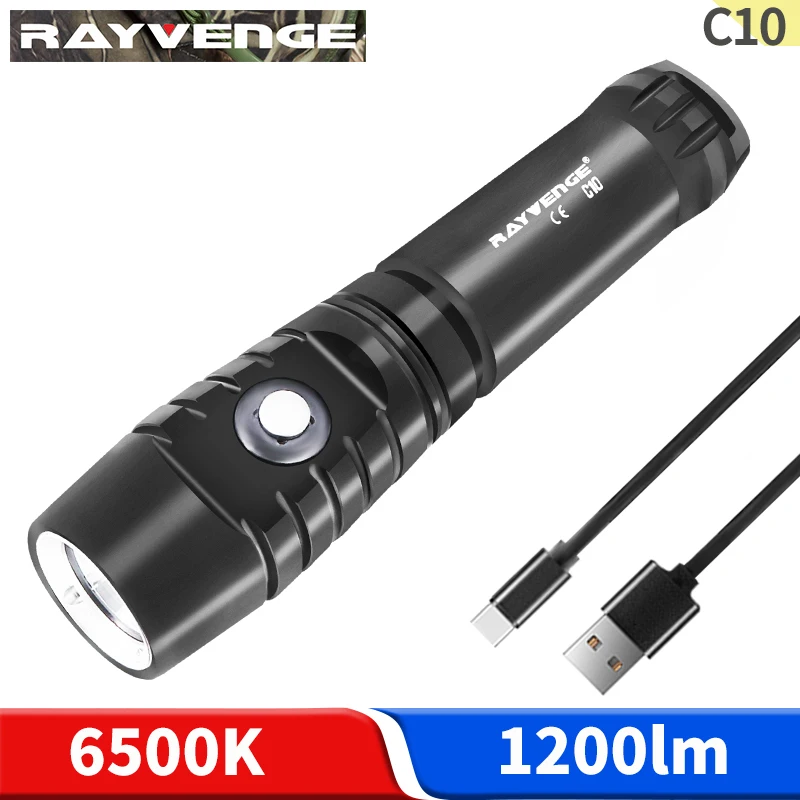 

C10 1200lm diving flashlight 6500K Scuba diving lamp Underwater 100m dive lighting lamp Professional dive torch Exploration dive