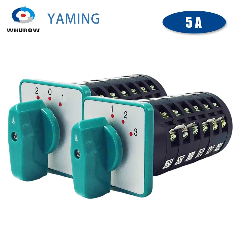 LW6-6 Universal Conversion Rotary Cam Switch Six Layer 5A 380V 3 Position 6 Poles 36 Terminals Silver Contact