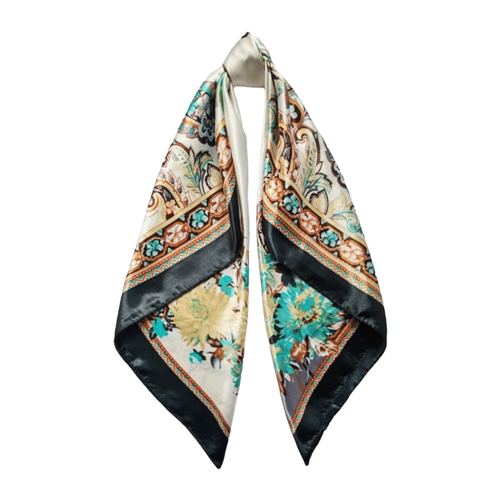 Exquisite Bohemian Printed Women's Scarf 90x90cm Luxury Silk Scarf Square Shawl Floral Satin Paisley Bandana Hair Wrap