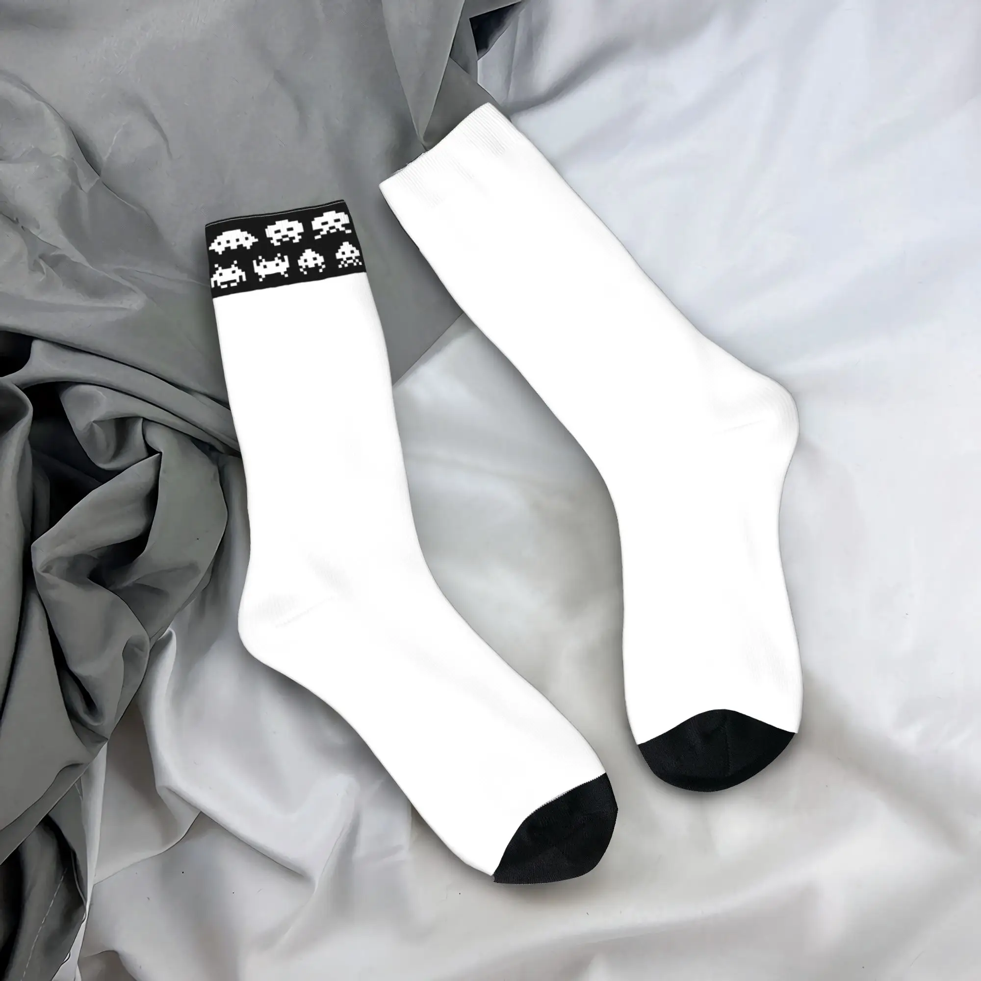 Space Invaders Stockings  Design Retro Socks Autumn Anti-Slip Socks Women Men Outdoor Comfortable Socks