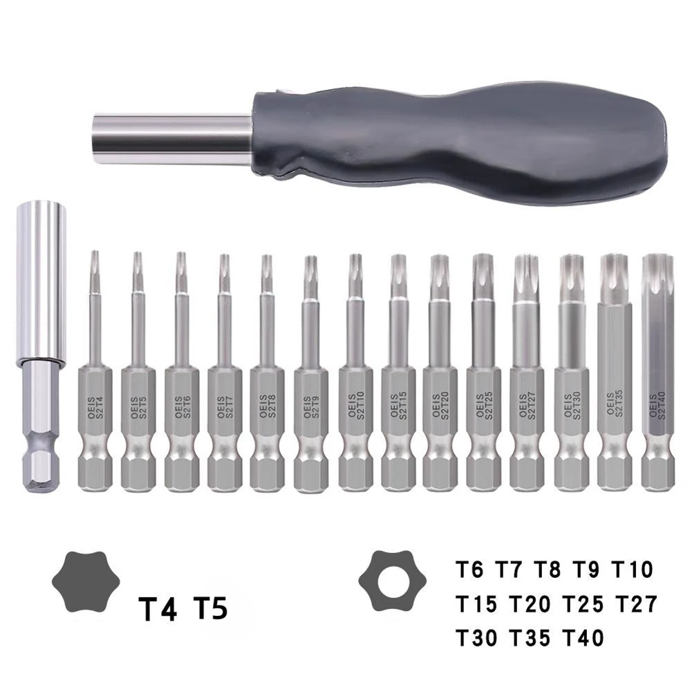 

16pcs Torx Screwdriver Hex Bits Screwdriver Set Tamper Proof Security Security Drill Magnetic Bit Set Screw Driver Wrench Tool