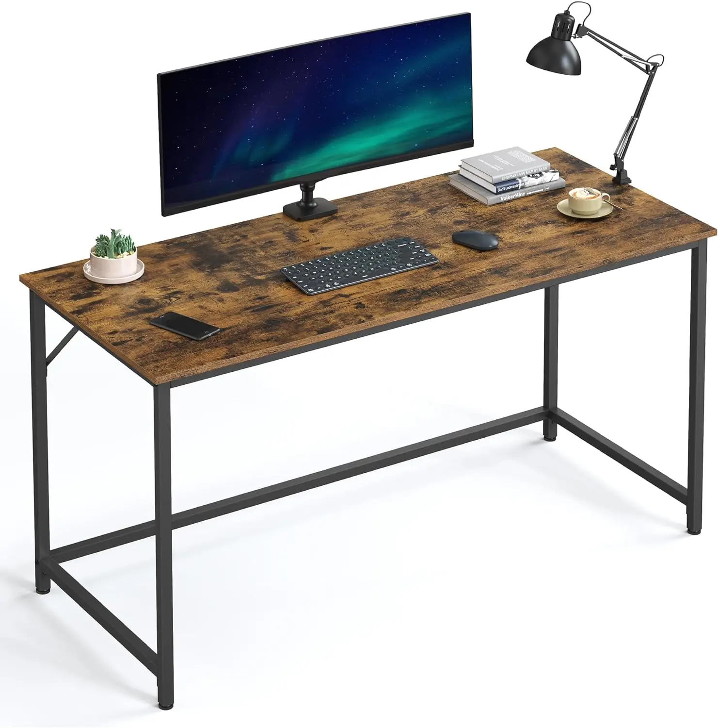 

Computer Desk, Gaming Desk, Home Office Desk, for Small Spaces, 23.6 x 55.1 x 29.5 Inches, Industrial Style, Metal Frame NEW USA