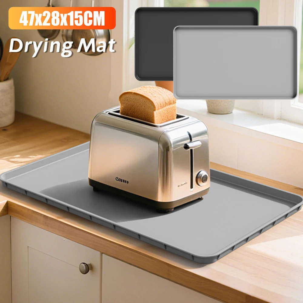 Silicone Coffee Mat Waterproof Thicken Dish Drying Pad Heat Resistant Silicone Tray Coaster for Espresso Machine Station