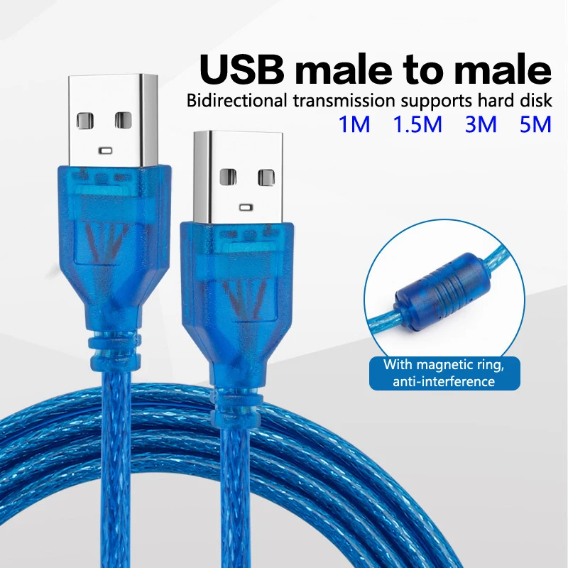 USB A Male To USB Male Dual USB2.0 Superspeed Extension Cable For Radiator Hard Disk Webcom Camera USB Date Transmission Cord