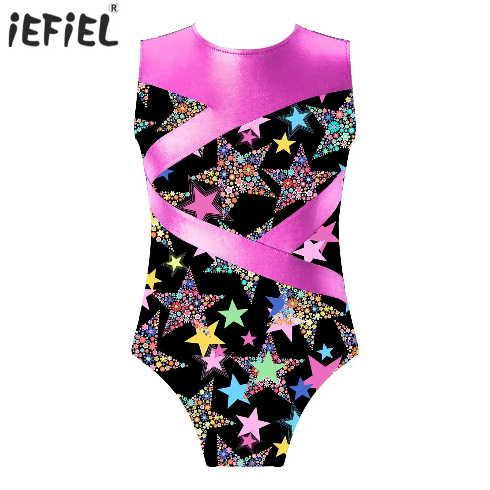 

Girls Gymnastics Swimsuit for Ballet Dancing Sequin Rhythm Gymnastics Printed Metallic Ballet Classical Dance Outfits Dancewear