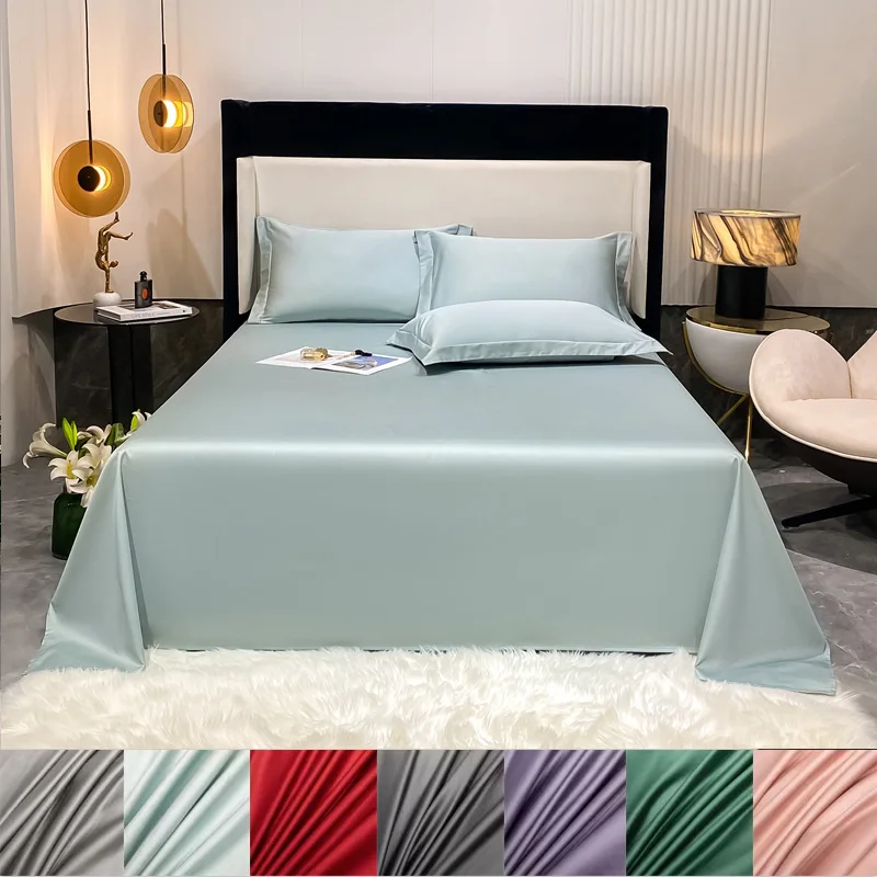 1PC Egyptian Cotton Flat Bed Sheets 1000TC 100% Cotton Top Sheets  Luxury Soft Bed Sheets Bed Linen  for Double Queen King Bed