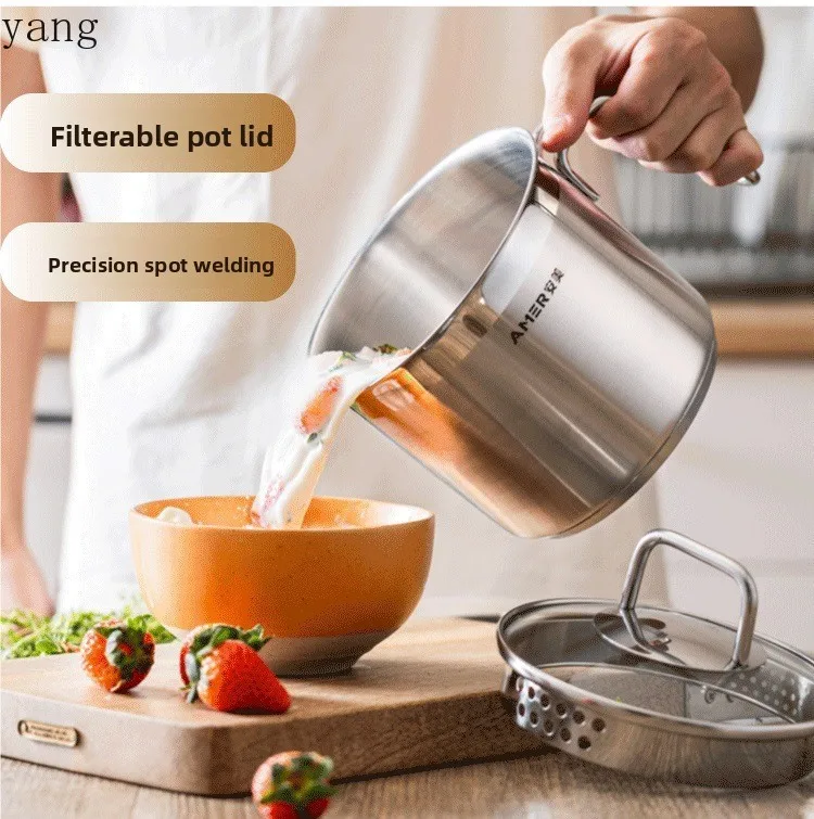 LMM mini small milk pot boiled hot milk single handle pot non-stick complementary food pot
