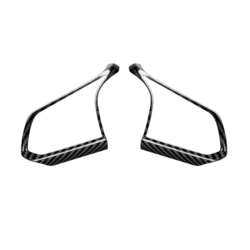 

2PCS Car Steering Wheel Button Outer Frame Rear Hard Carbon Fiber Replacement Accessories For Corvette C8 2020-2022 (Black)