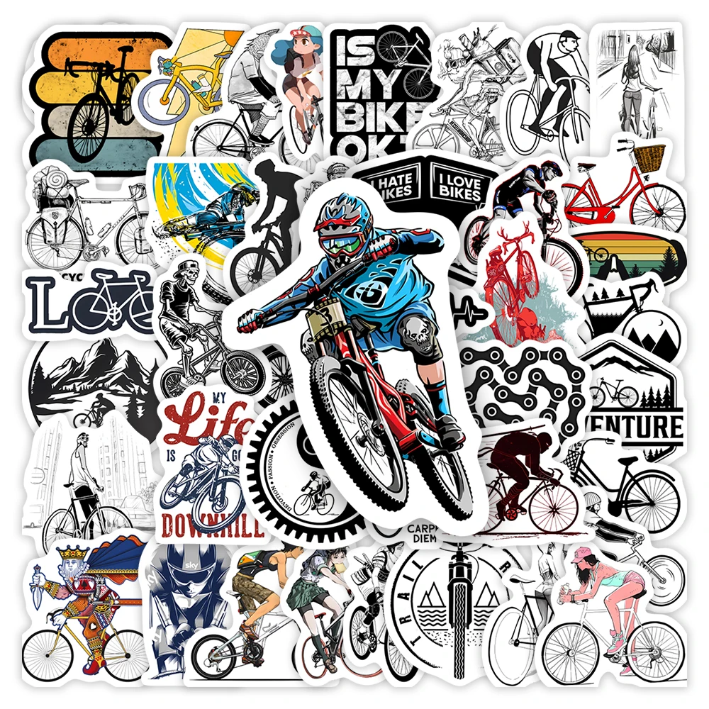 Cool Bike Stickers MTB Mountain Bicycle DIY Kids Gift Toys Decoration Decal for Laptop Phone Bottle Scrapbook Journal Waterproof