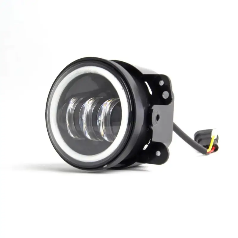 4 "بوصة سيارة LED مستديرة Led أضواء الضباب 30 واط 6000 كيلو الأبيض خاتم على شكل هالة DRL على الطرق الوعرة مصابيح الضباب ل Jee p Wr-angler JK TJ LJ ل دودج