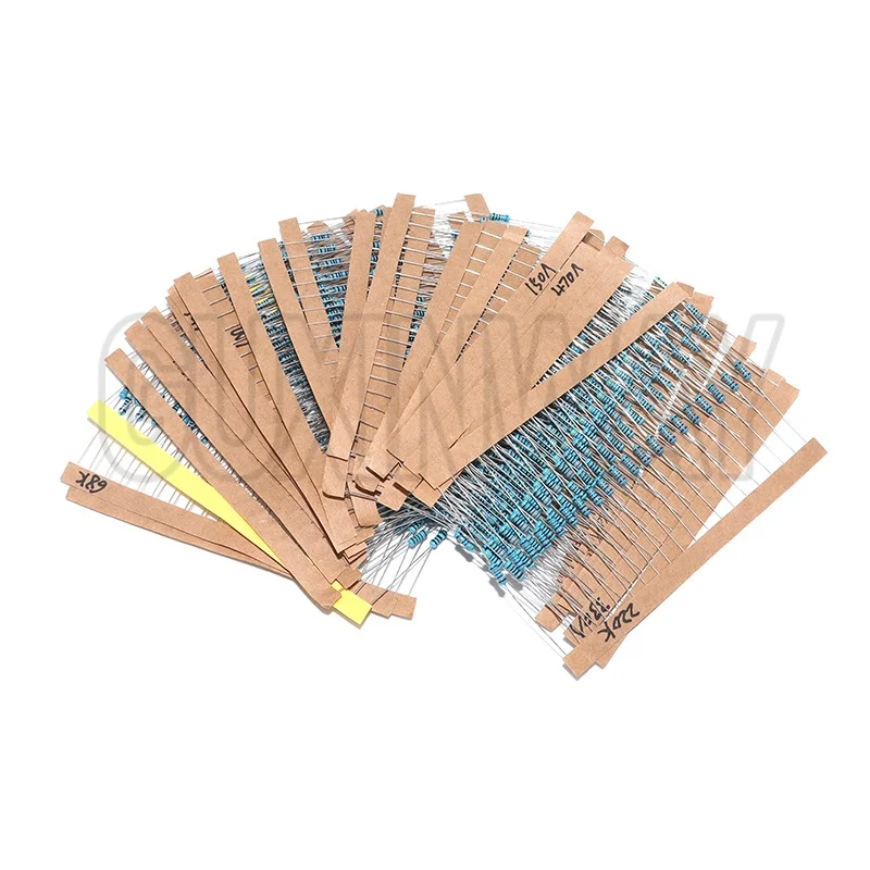 300/600 قطعة 1/4 واط طقم مقاوم من غشاء معدني 1% 30 قيم 0.25 واط مجموعة المقاومات 10Ω ~ 1MΩ طقم إلكتروني لمقاومة الحلقة الملونة #3