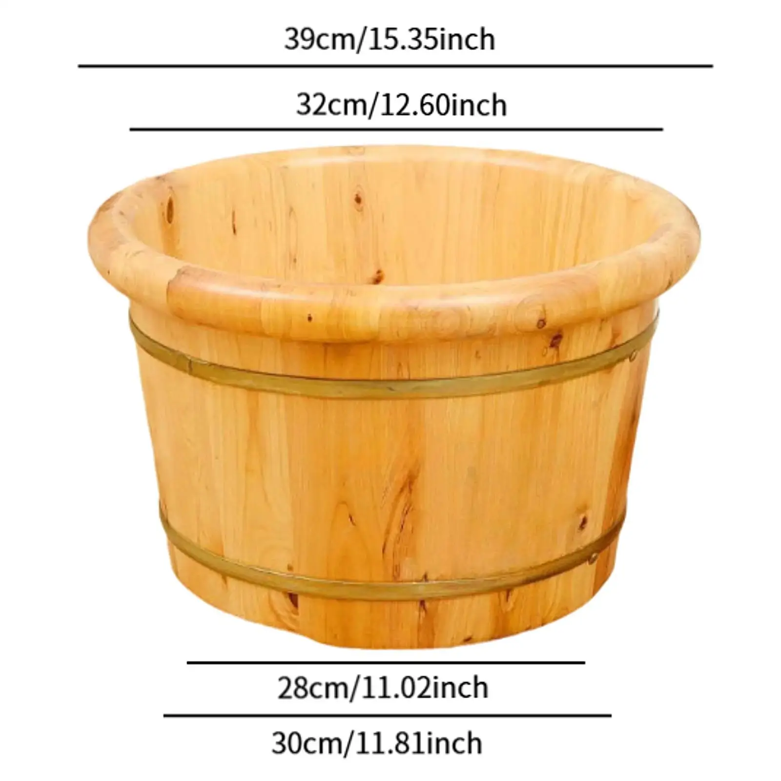 Home Spa Wood Foot Bath Basin with Massage Points Deep Soak Tub for Relaxing Feet and Ankles